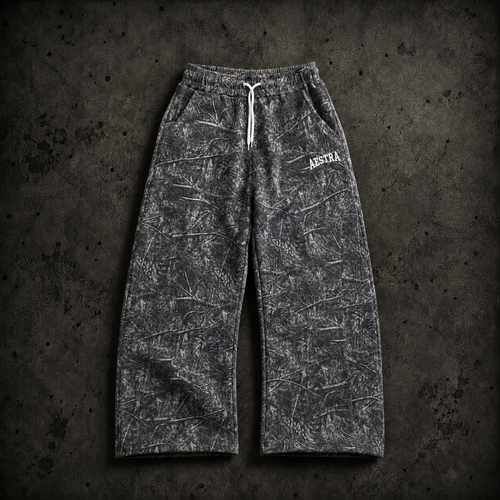 GREY CAMO WIDELEG PANTS
