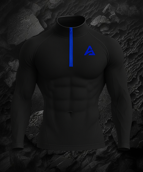 MIDNIGHT BLACK 1/4 ZIP COMPRESSION (MEN)