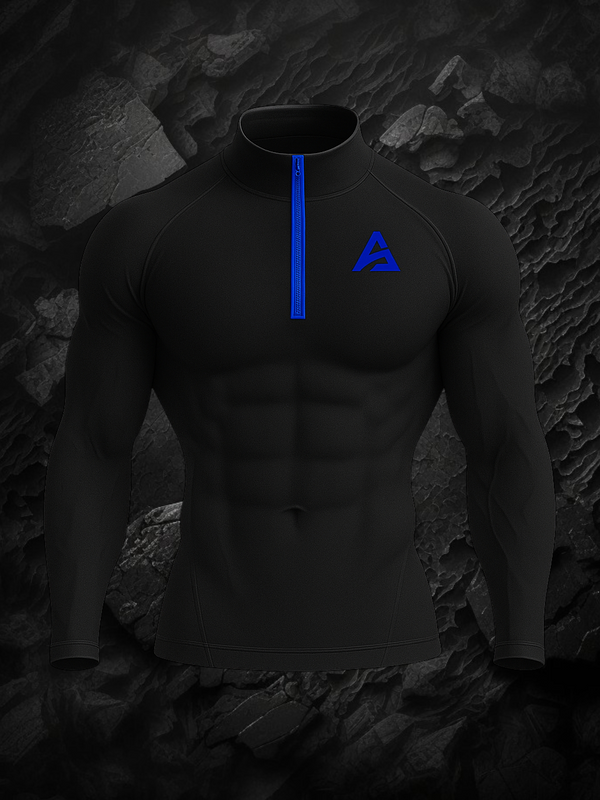 MIDNIGHT BLACK 1/4 ZIP COMPRESSION (MEN)