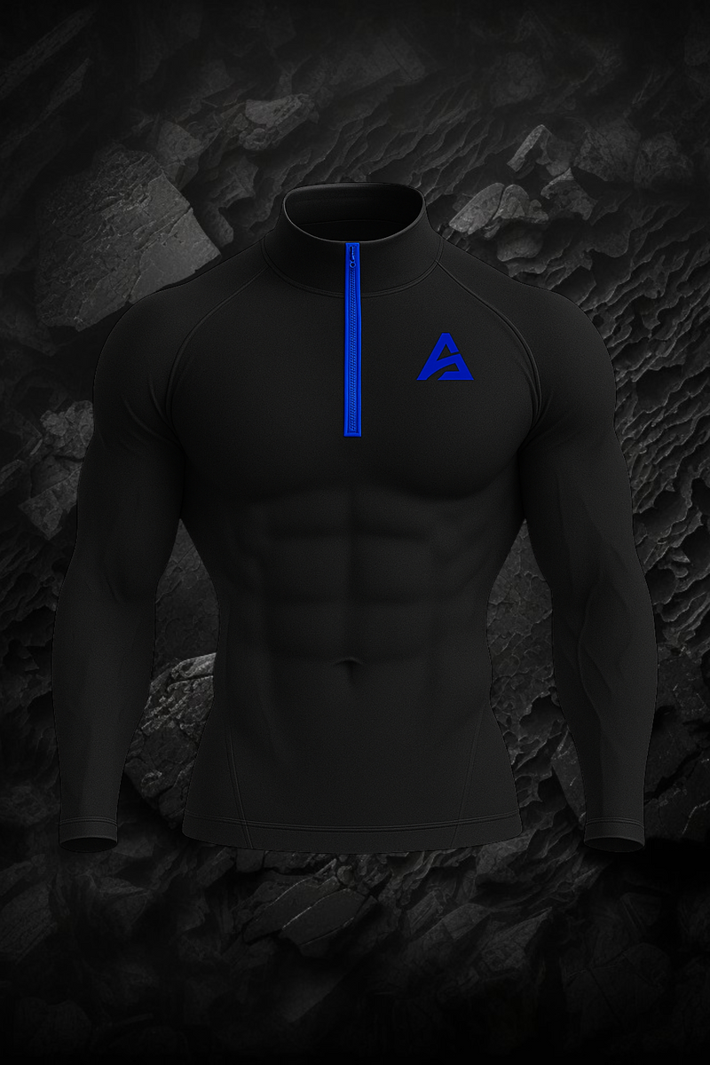 MIDNIGHT BLACK 1/4 ZIP COMPRESSION (MEN)
