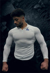 WHITE 1/4 ZIP COMPRESSION (MEN)