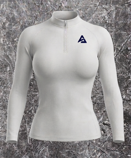 WHITE 1/4 ZIP COMPRESSION (WOMEN)