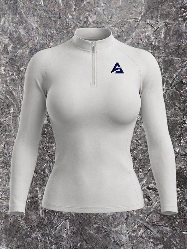 WHITE 1/4 ZIP COMPRESSION (WOMEN)