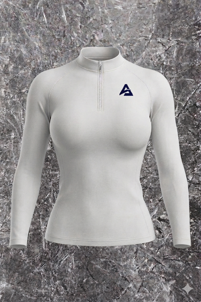 WHITE 1/4 ZIP COMPRESSION (WOMEN)