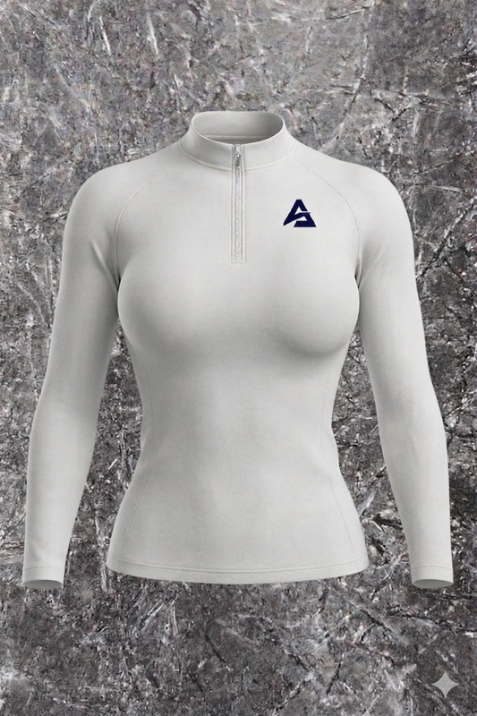 WHITE 1/4 ZIP COMPRESSION (WOMEN)