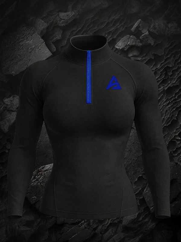 MIDNIGHT BLACK 1/4 ZIP COMPRESSION (WOMEN)