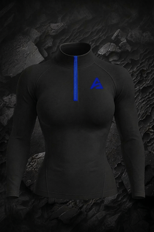 MIDNIGHT BLACK 1/4 ZIP COMPRESSION (WOMEN)