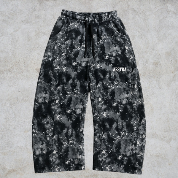 SMOKEY BLACK CAMO WIDELEG PANTS
