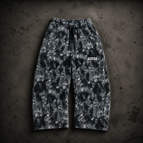 SMOKEY BLACK CAMO WIDELEG PANTS