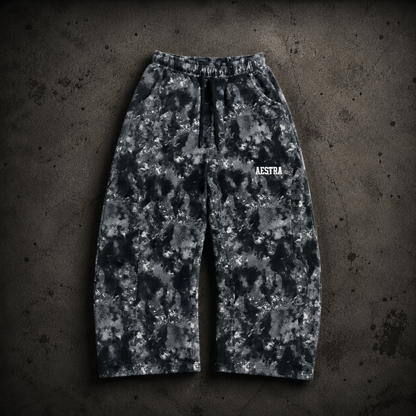 SMOKEY BLACK CAMO WIDELEG PANTS