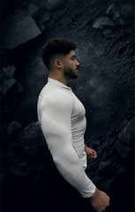 WHITE 1/4 ZIP COMPRESSION (MEN)