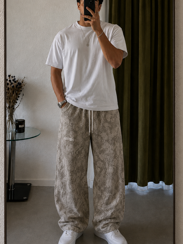 WHITE TREE CAMO WIDELEG PANTS
