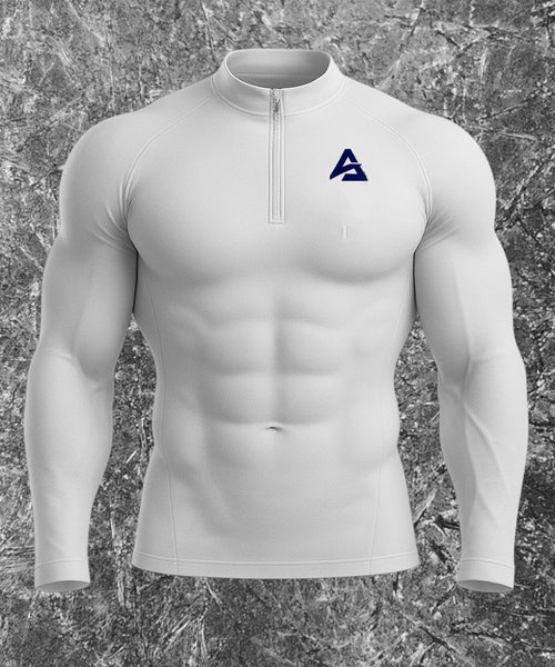 WHITE 1/4 ZIP COMPRESSION (MEN)