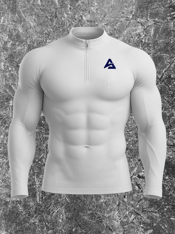 WHITE 1/4 ZIP COMPRESSION (MEN)